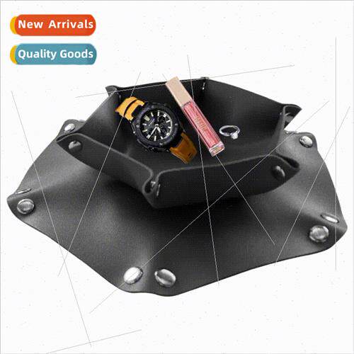 Leather desktop organizer Scandinavian ins leather storage b