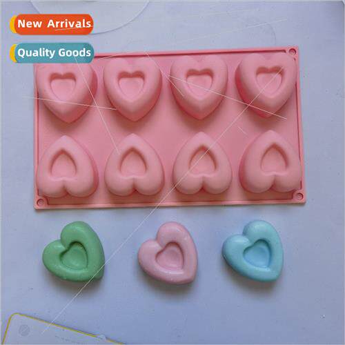 licone 8 heart doughnut mold DIY cake ice Cookie pastry hand
