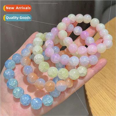 Student disk play bracelet girl gradient ice cracked jade br