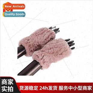 open finger guard Korea plush wrist elastic warm Winter fur