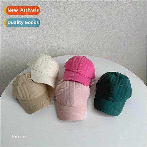 ght plate solid color children baseball cap Korea  soft top