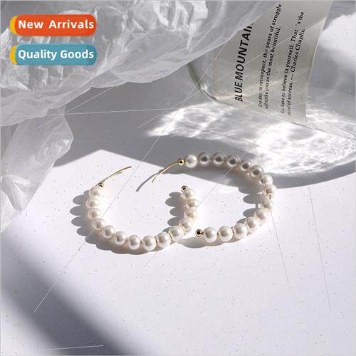 925 silver earrings Europe cold wind ins niche beads earring