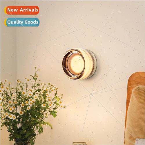 Scandinavian simple round bedroom wall lamp designer living