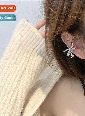 Full diamond bow note ear clip female whout ear holes ear je