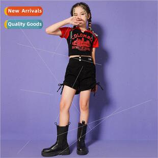 New Girls Korea Costume Jazz Child Dance jazz navel Female