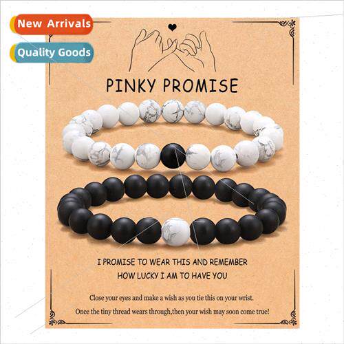 Couple Bracelet Set Black Whe Beaded Bracelet Holiday  Brace