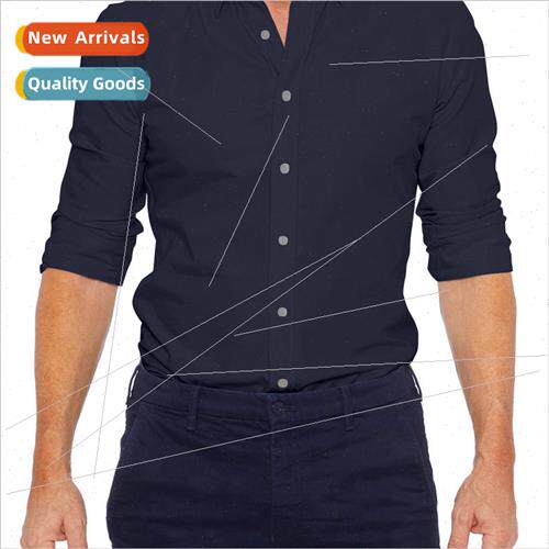 2023 new men shirt casual button zipper shirt long sleeve li