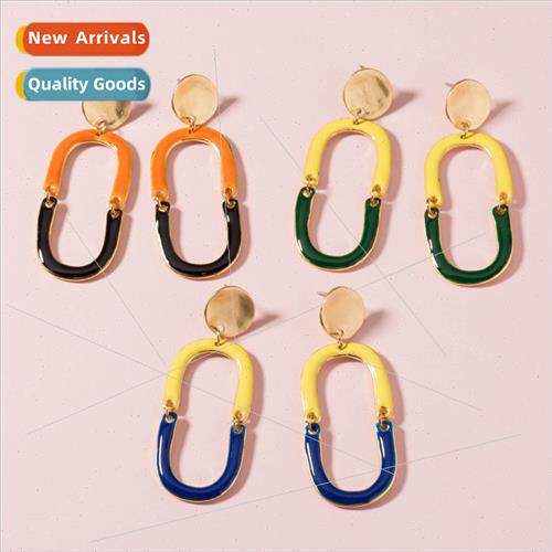 Europe small jewelry niche earrings circle earrings multi-co