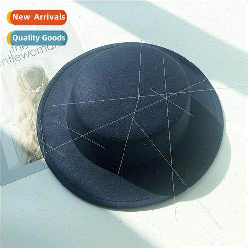 2021 Autumn Winter Bowler Hat Flat Top Women Felt Hat Jazz H