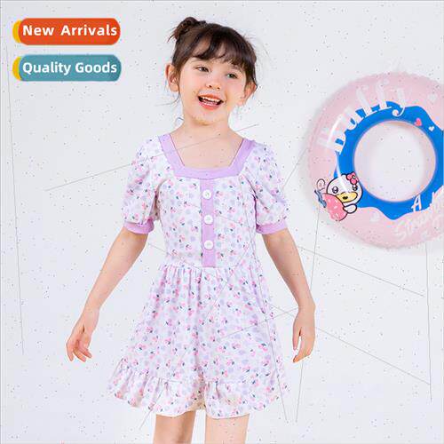 Childrens swimsu girls 5-9 years old middle and large childr