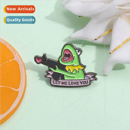 New cute frog shape brooch creative raised gun animal love m