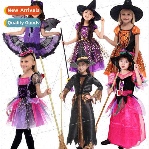 Halloween Wch Costume Children Permance Costumes Girls Mesh