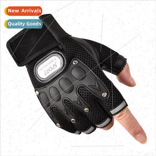 Hard Shell Half Finger Riding Gloves Men Motorcycle Outdoor