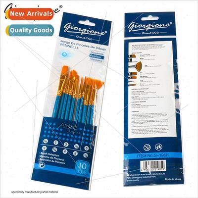 10 pcs oil pastel watercolor acrylic outlining brush set nyl