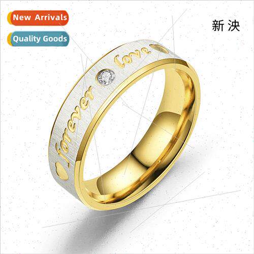 Fashion diamond tanium steel ring ForeverLOVE zirconia weddi