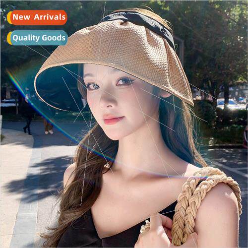 2023 new straw hollow top sun hat tassel straw hat lerary fo