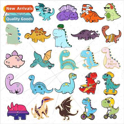 Creative cartoon dinosaur series metal badge accessories cut