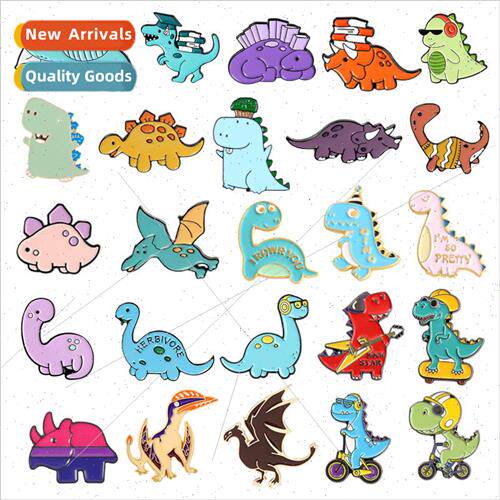 Creative cartoon dinosaur series metal badge accessories cut