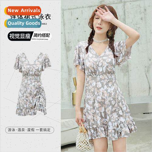 One-piece swimsu female thin sexy one-piece flat skirt ladie