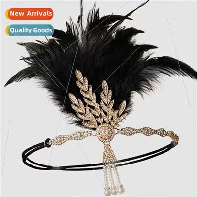 1920s Masquerade Feather HeadPCS Vintage HairbCOSPLAY Party