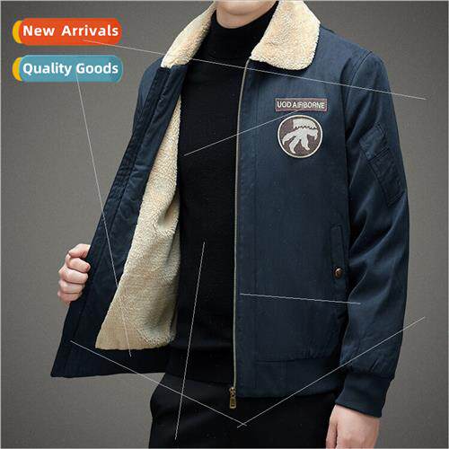 Jacket men 2022 fall winter new lamb wool coat thickened lon