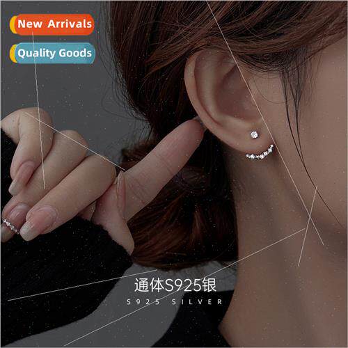 S925 silver starship earrings niche super shiny zirconia a t