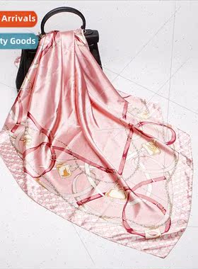 Spring 2019 new simulation silk Belt bag bag printed silk sc