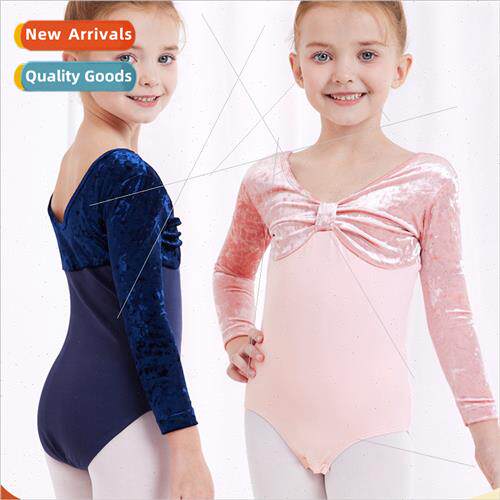 Childrens dance costumes long-sleeved velvet fall and winter