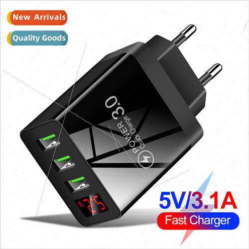 QC3.0 3USB digal display fast charger cell phone charger mul