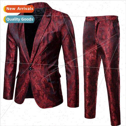 2021 fall new men glossy dark su nightclub one button men la