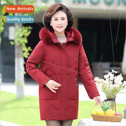 new middle-aged down jacket women in long thickened warm mom
