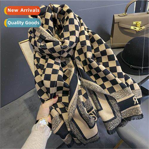 Scarf female black whe plaid new fall winter thickened imati
