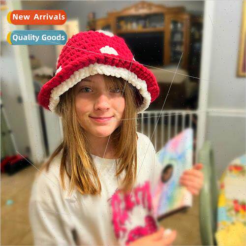 Cute mushroom cap fall winter new hand-knted red umbrella um