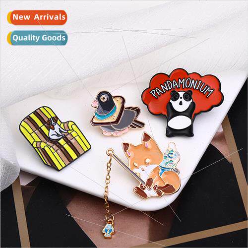 New cartoon creative brooch sofa dog fishing kten bread pige