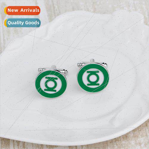 jewelry new Green Lantern baking paint into color cufflinks