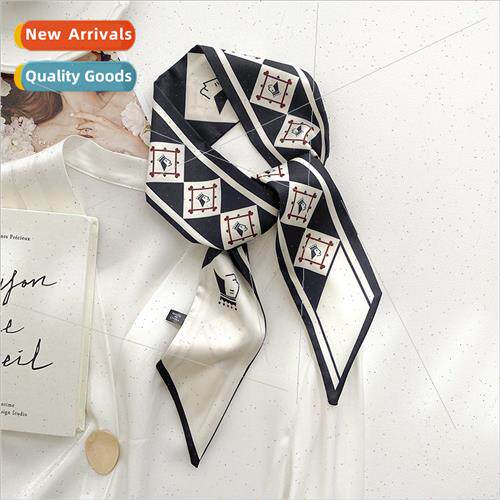 Geometric diamond-shaped graphic scarf hair ribbon spring fa