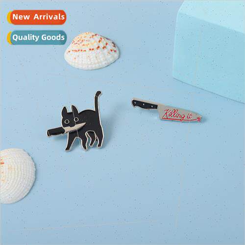 Cartoon Black Cat Bing Knife wh Sword Guard Creative Quirky