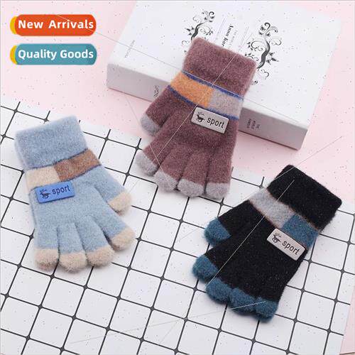 Children gloves new fall winter padded thickened warm baby c