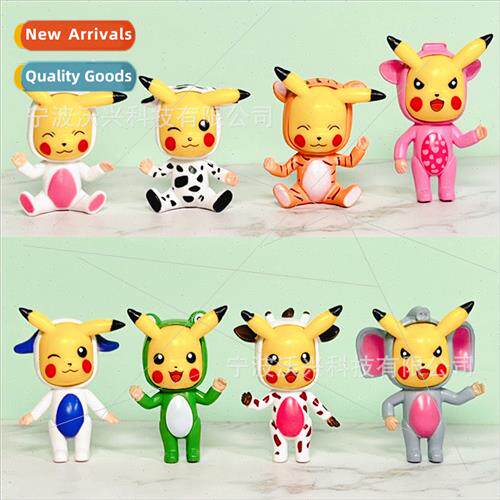 Anime new Pokemon Pikachu 8PCS set Animal doll clothes handm