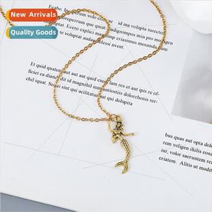 gold mermaid women Europe necklace new chain 2023 pendant