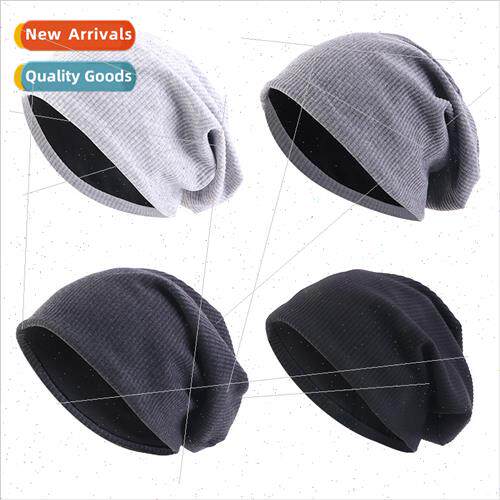 Warm Solid Color Wrap Chemo Cap Cotton Double Stripe Pullove
