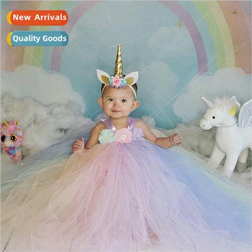 Europe childrens dresses Childrens unicorn princess dress co