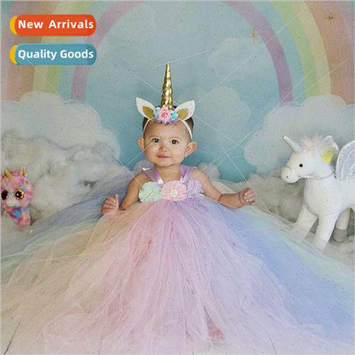 Europe childrens dresses Childrens unicorn princess dress co