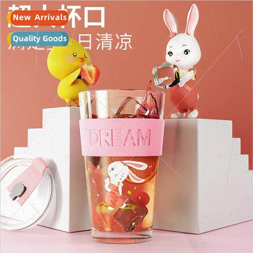 Summer double-drink juice glass cup cartoon cute children si