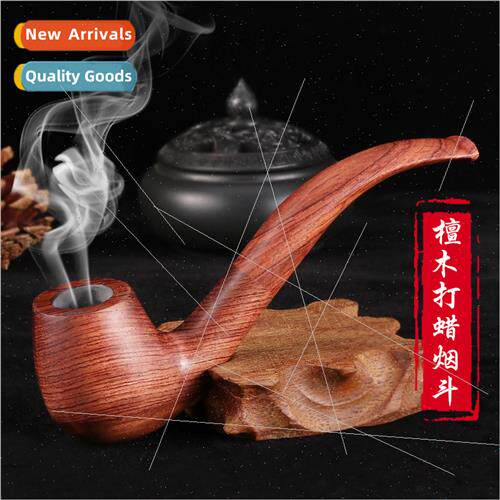 Pure wood ebony mahogany pipe smoking set curved hammer clas