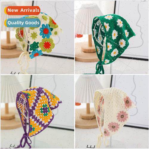 Spring autumn hat fashion knted crochet hollow triangle scar