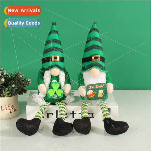 St. Patrick Striped Long Legs Figurine Decorative Irish Fest