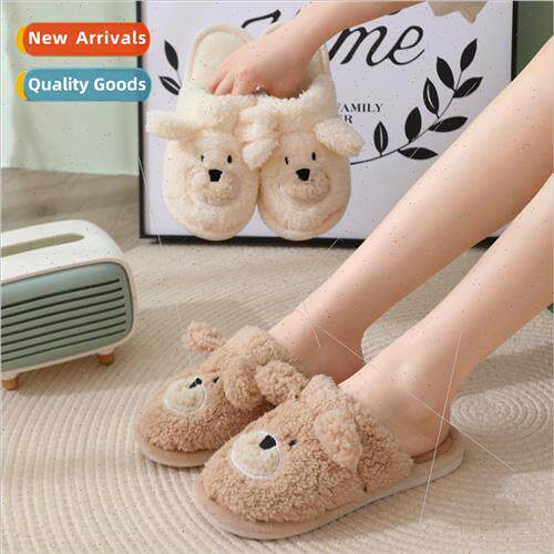 Cute cotton slippers female cartoon bear slippers home warm