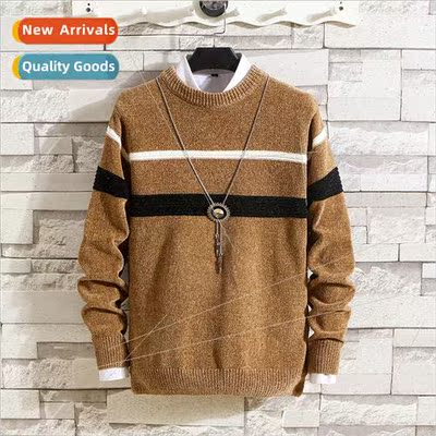2023 Autumn Winter new men fashion nd color blocking pullove