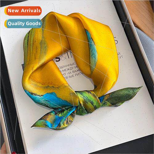 Pure silk small square scarf female Korea  neckerchief natio